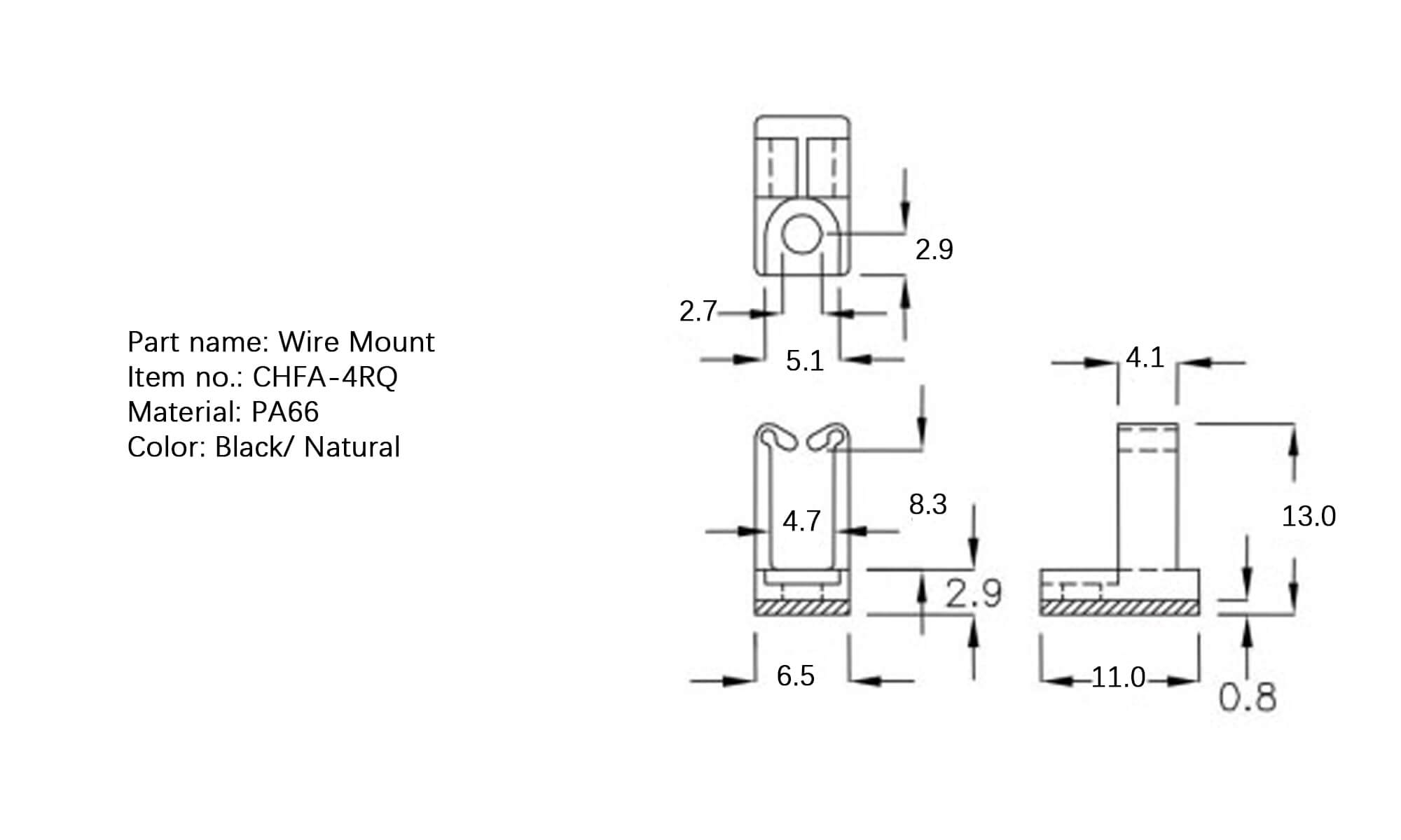 Plastic Wire Mount CHFA-4RQ